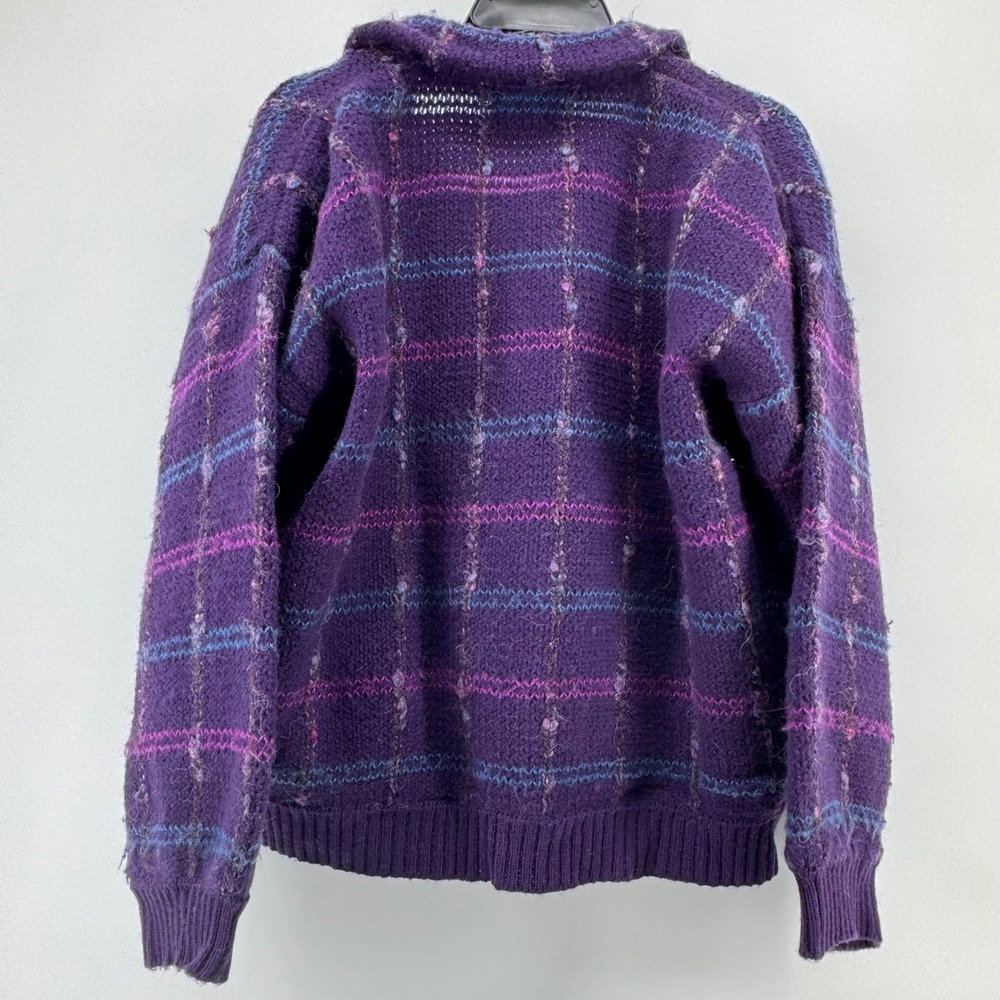 VTG Country Sophisticates Pendleton Plaid Wool Blend‎ Grandma Retro Cardigan - Picture 5 of 13